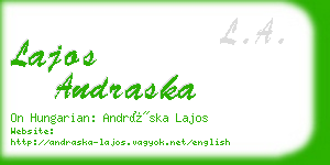 lajos andraska business card